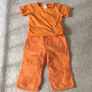 Oilily Tangerine Bright Orange Kids Top & Capri Pants Set Outfit